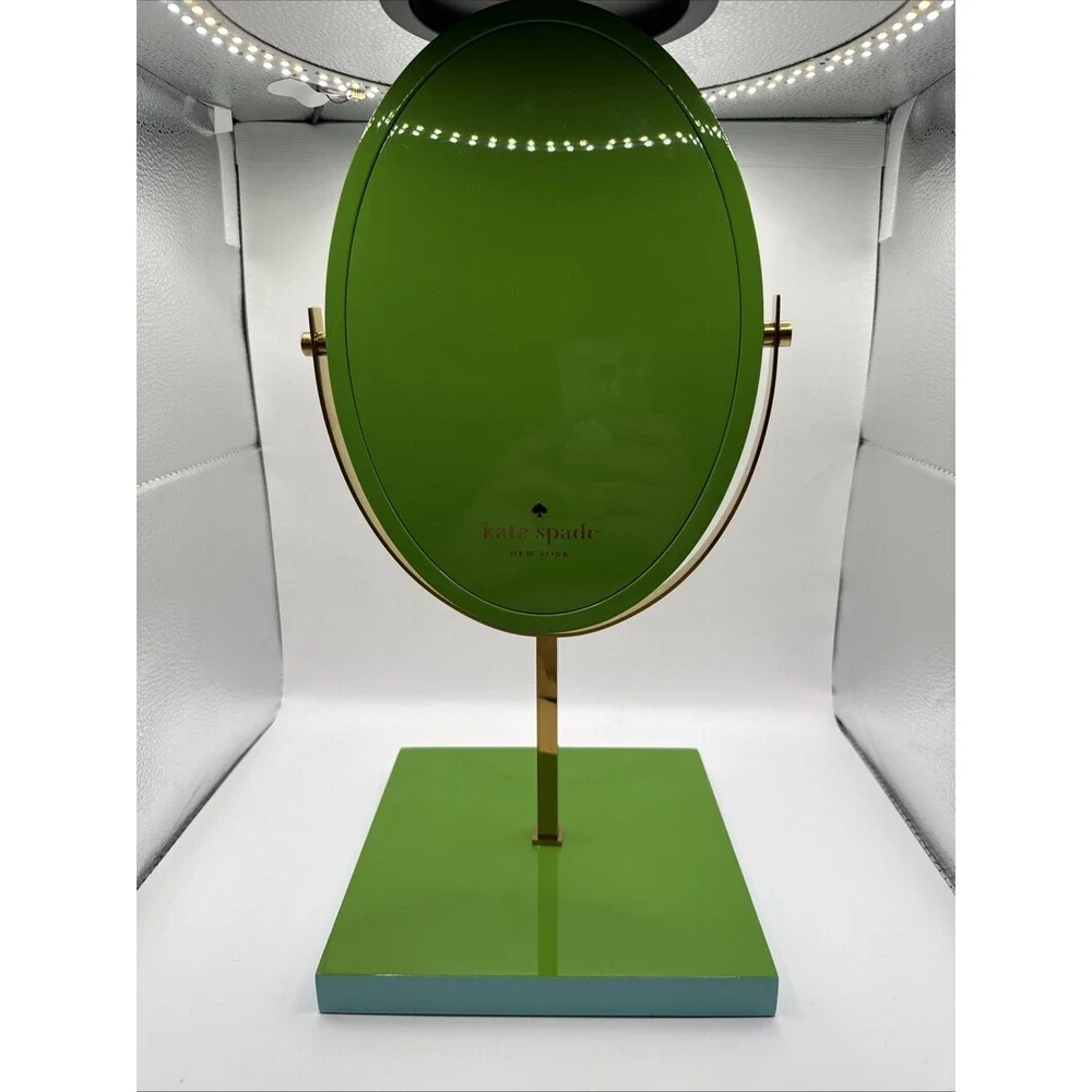Kate Spade Lime Green Tabletop Oval Makeup Vanity Mirror 15